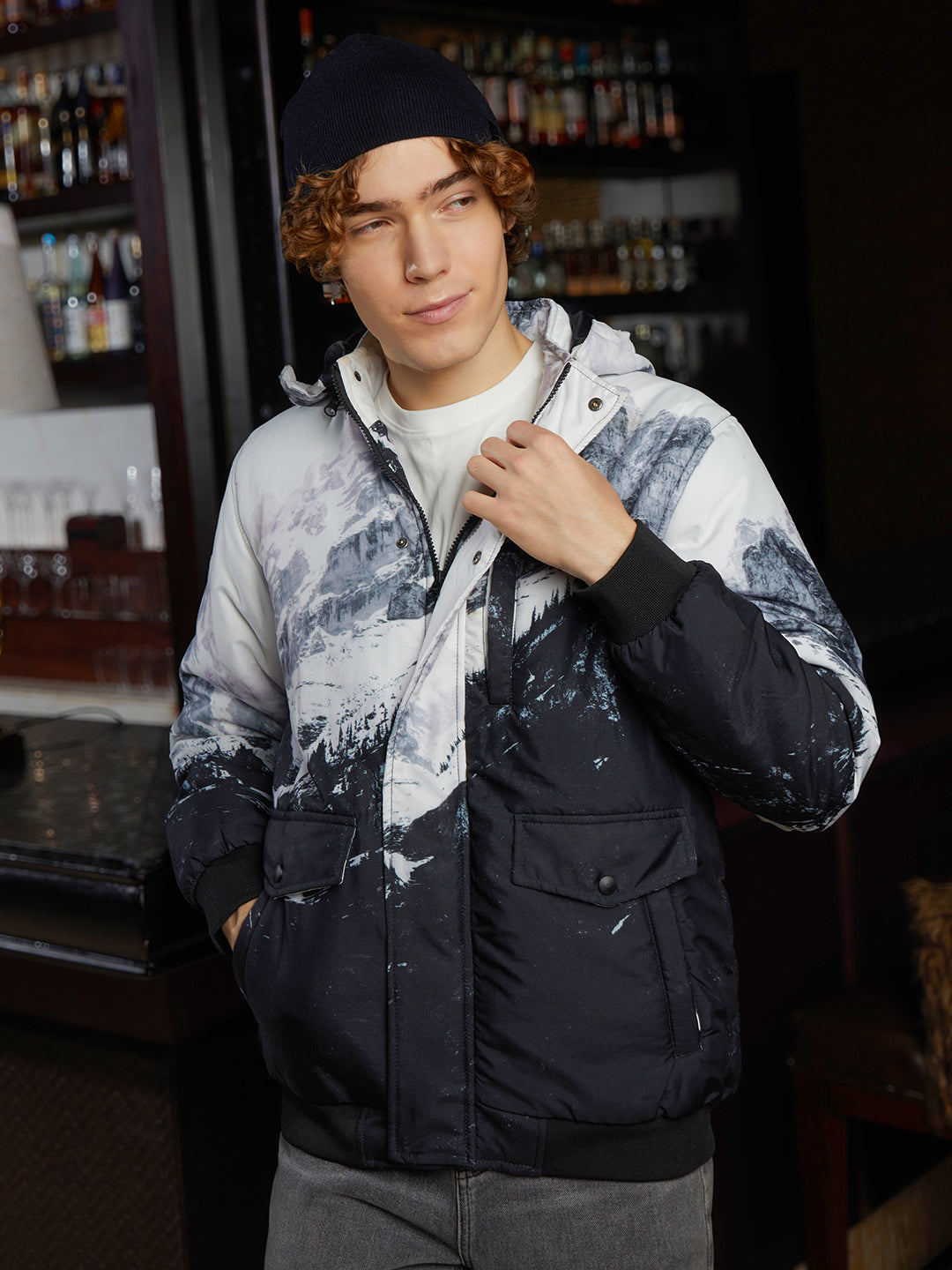 Snowcaps Zip-Front Puffer Jacket