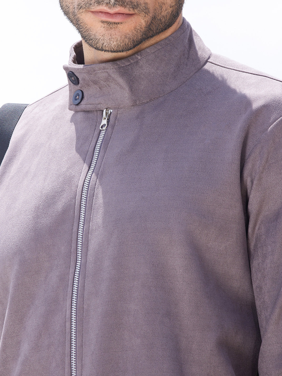 Zip-Front Jacket With Ribbed Hem