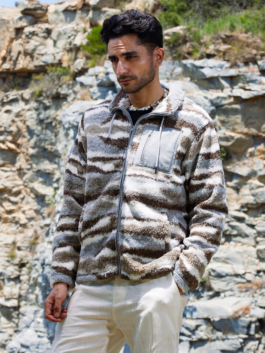 Camouflage Sherpa Puffer Jacket