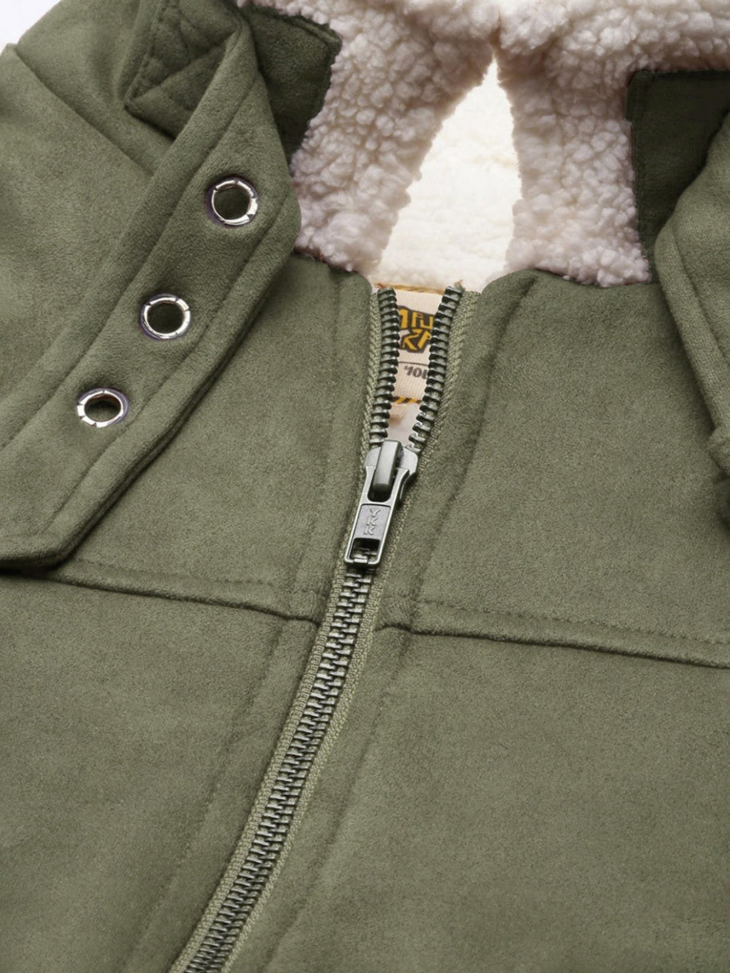 Fur-Lined Suede Bomber Jacket