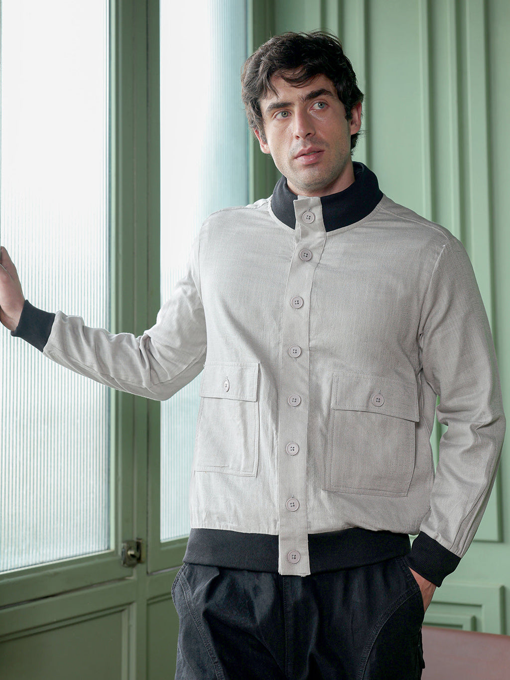Tactile-Utility Bomber Jacket