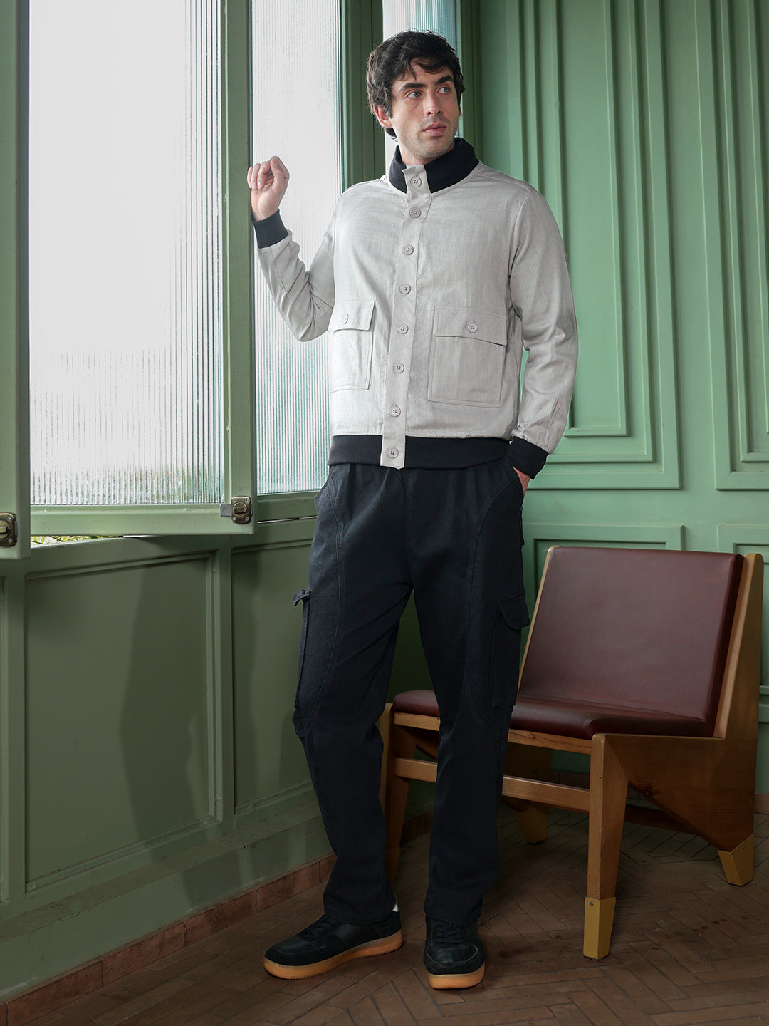 Tactile-Utility Bomber Jacket