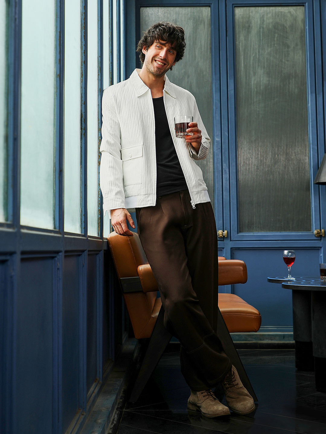 Zip-Front Crease-Tactile Jacket