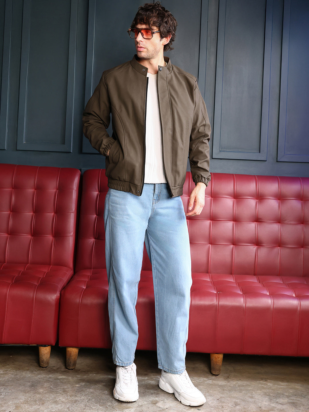 Coated Panel-Stitch Rider Jacket