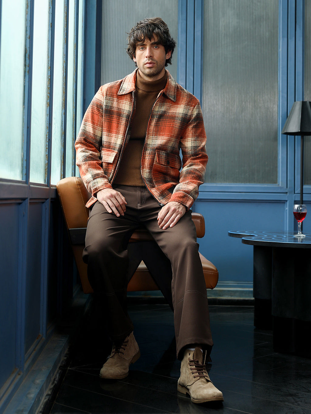 Zip-Front Plaid Jacket