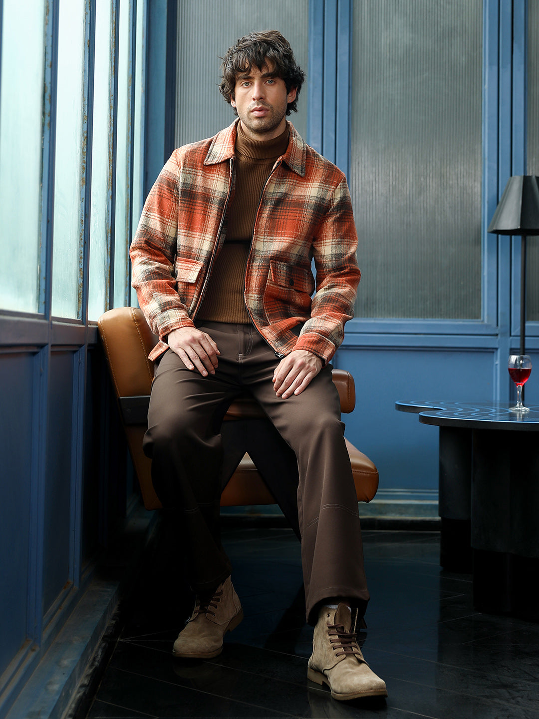 Zip-Front Plaid Jacket