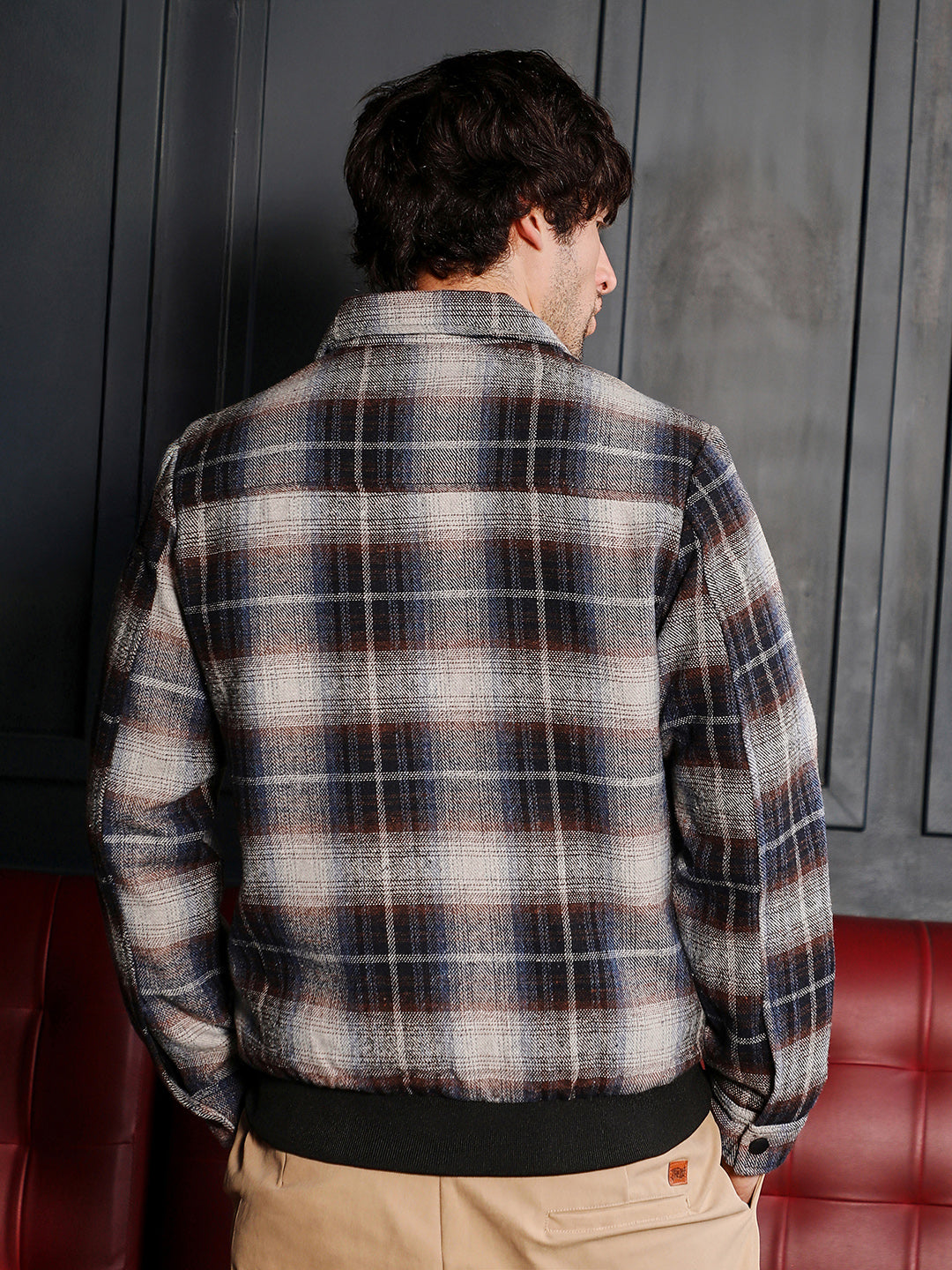 Zip-Front Plaid Jacket
