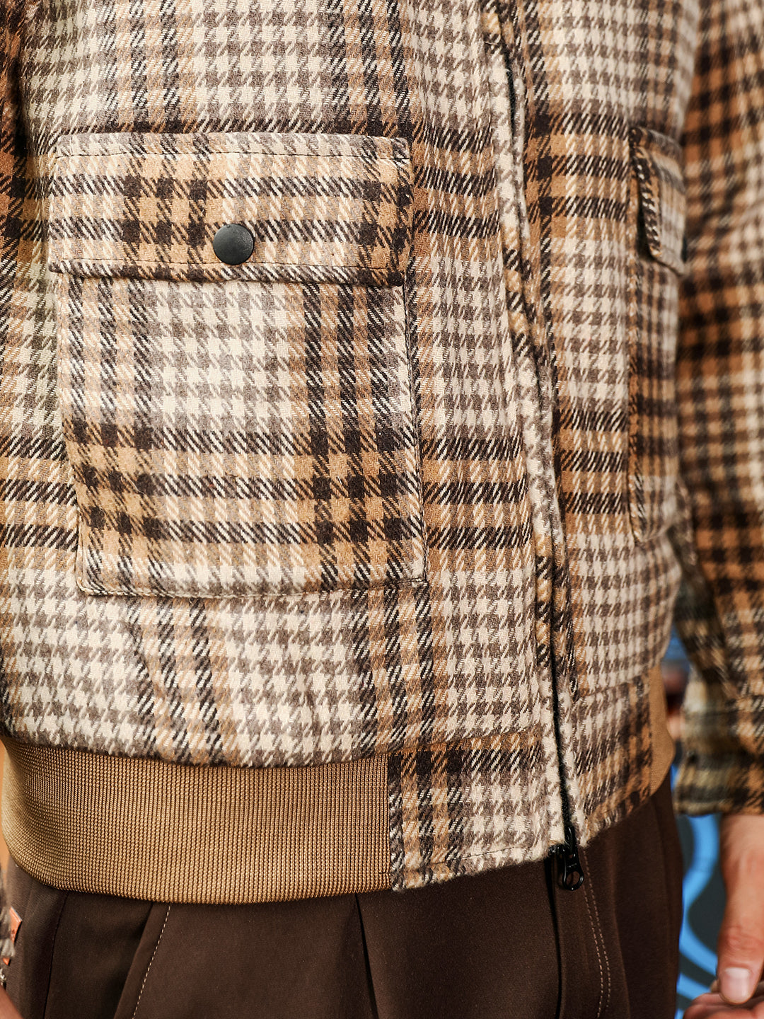 Zip-Front Plaid Jacket