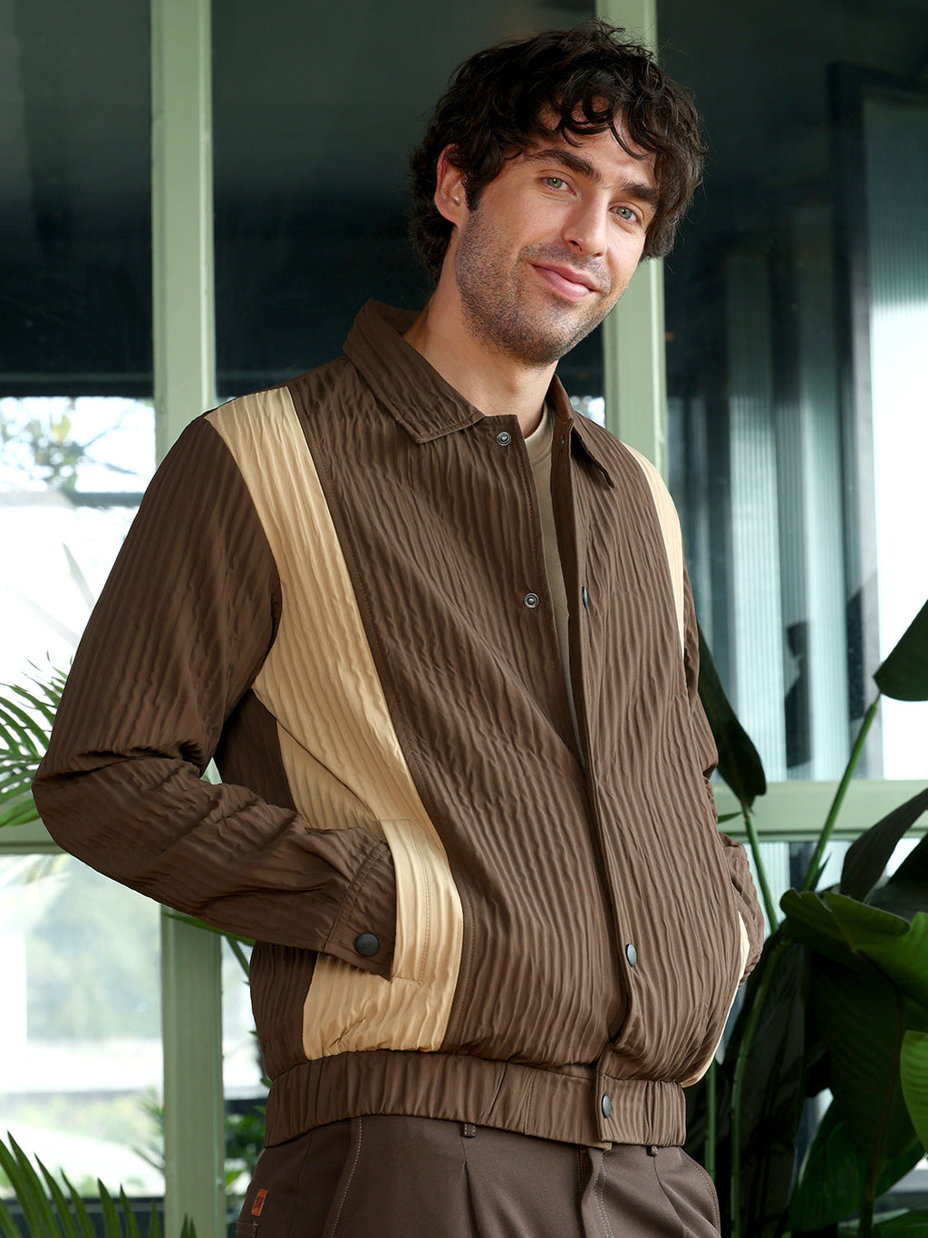 Panelled Crease-Tactile Jacket