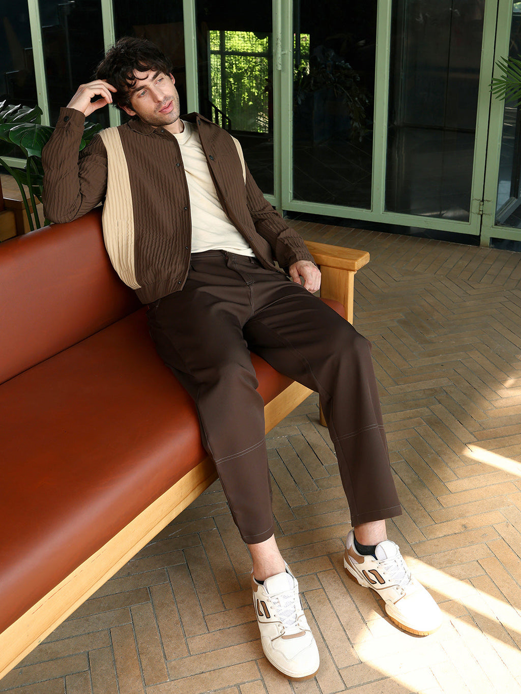 Panelled Crease-Tactile Jacket