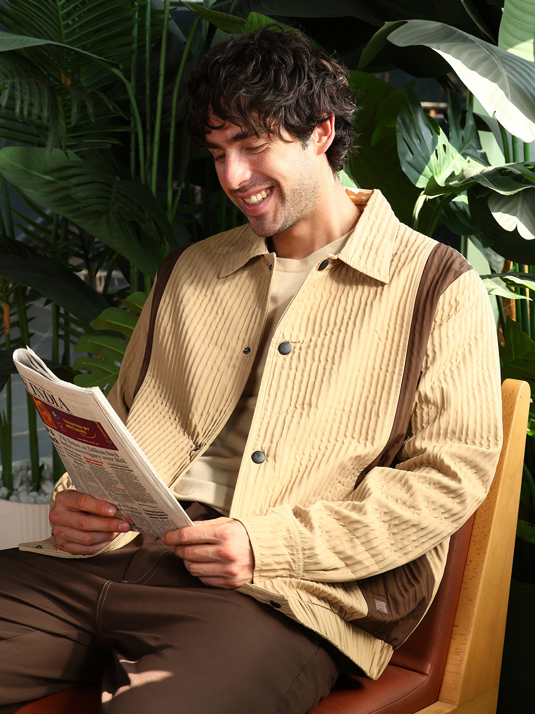 Panelled Crease-Tactile Jacket