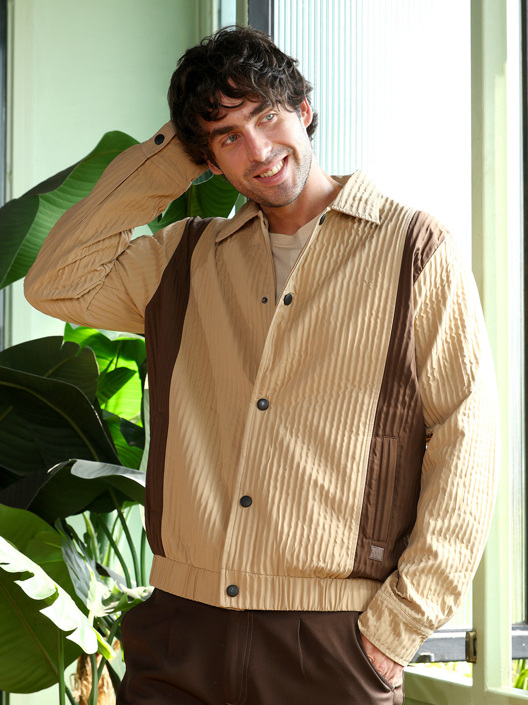 Panelled Crease-Tactile Jacket