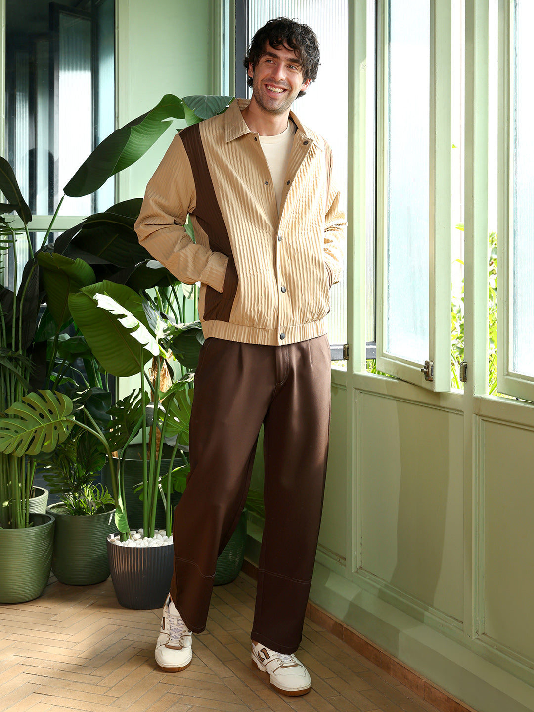 Panelled Crease-Tactile Jacket