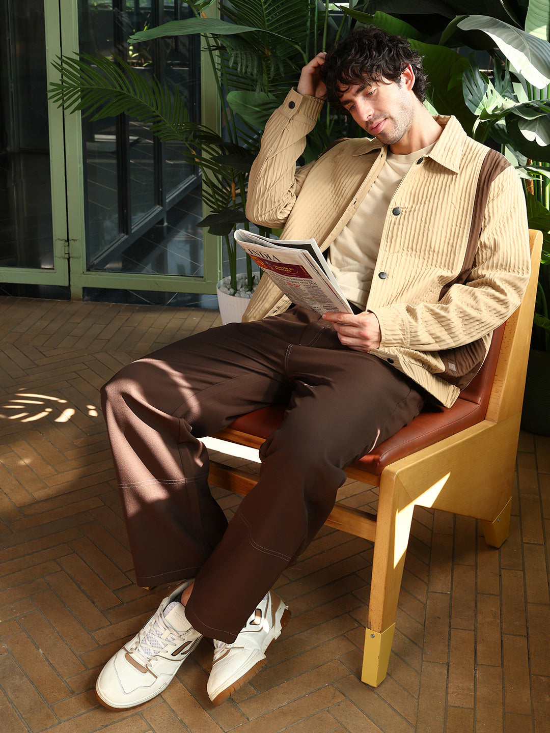 Panelled Crease-Tactile Jacket