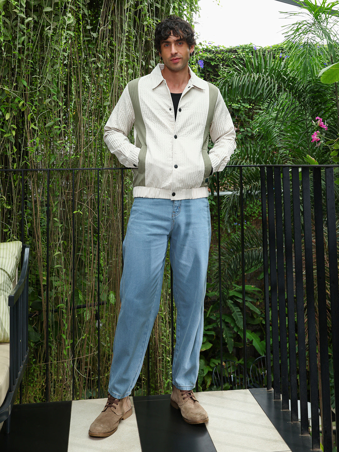 Panelled Crease-Tactile Jacket