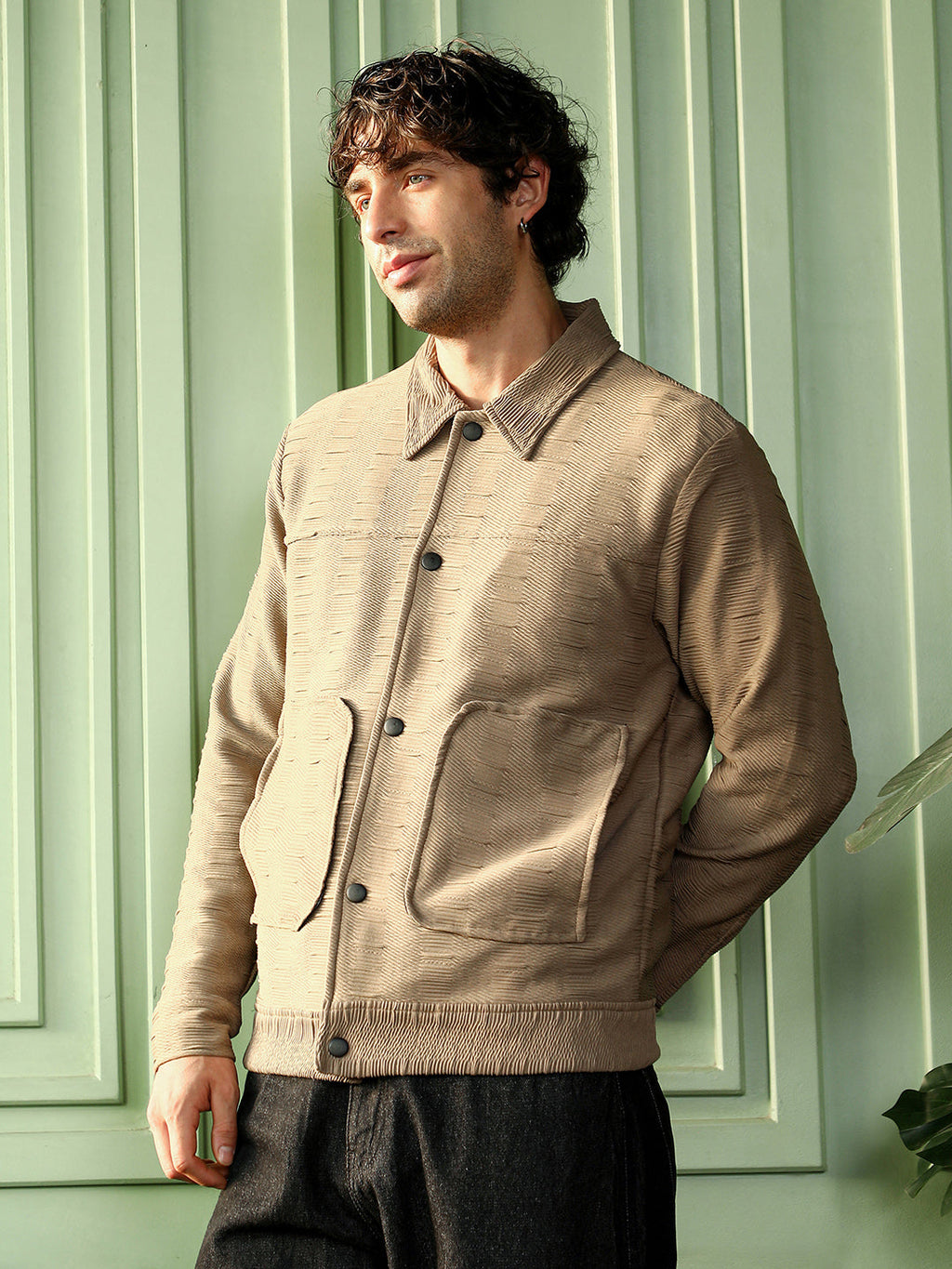 Ruche-Tactile Panelled Jacket