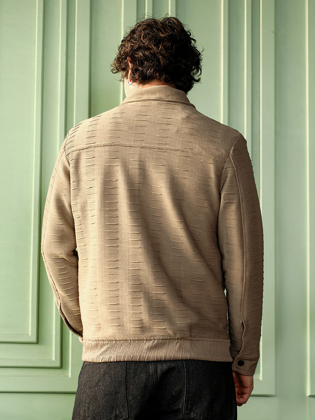 Ruche-Tactile Panelled Jacket