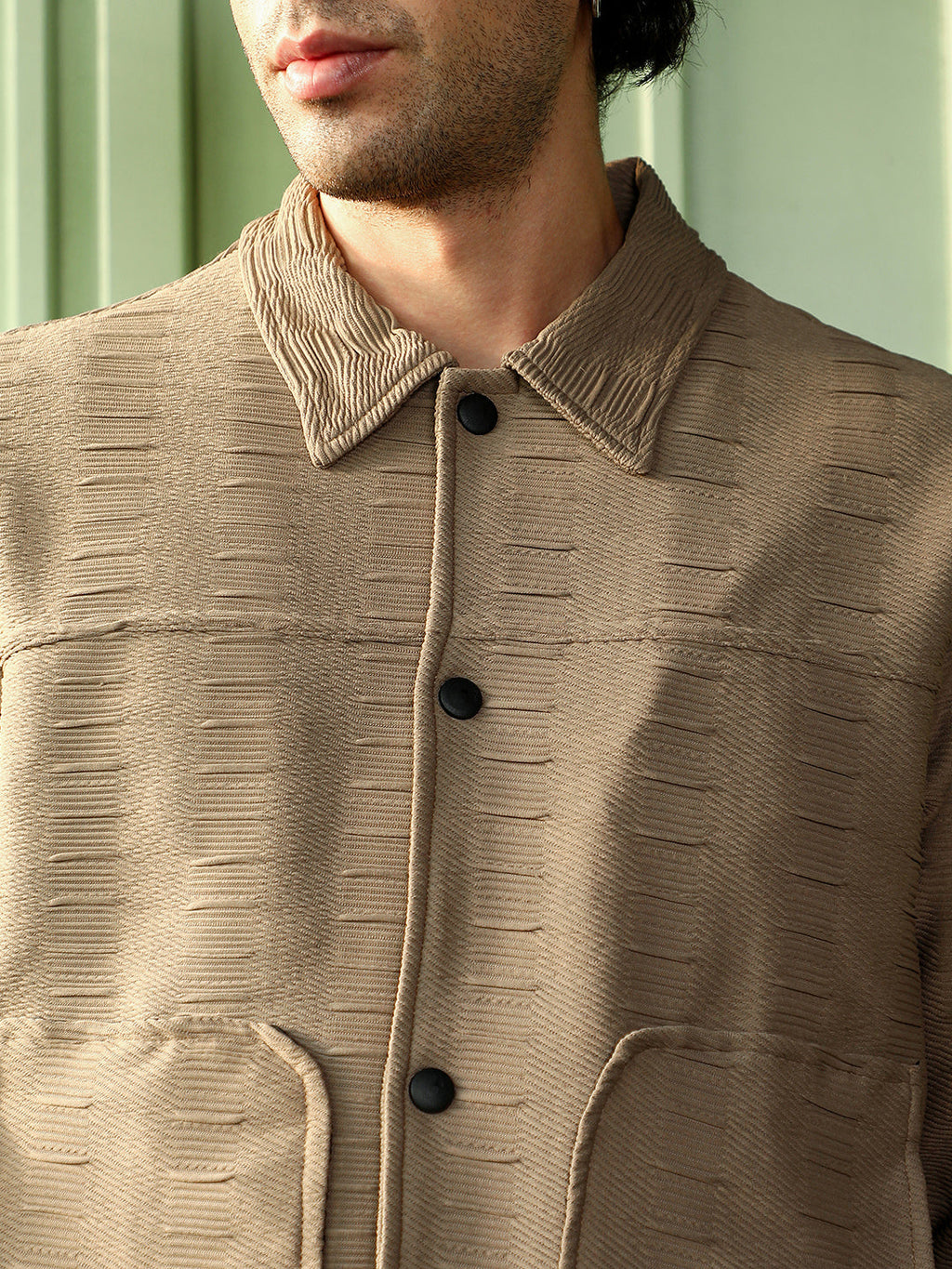 Ruche-Tactile Panelled Jacket