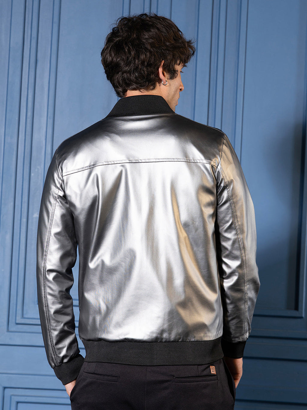 Patent-Panel Bomber Jacket