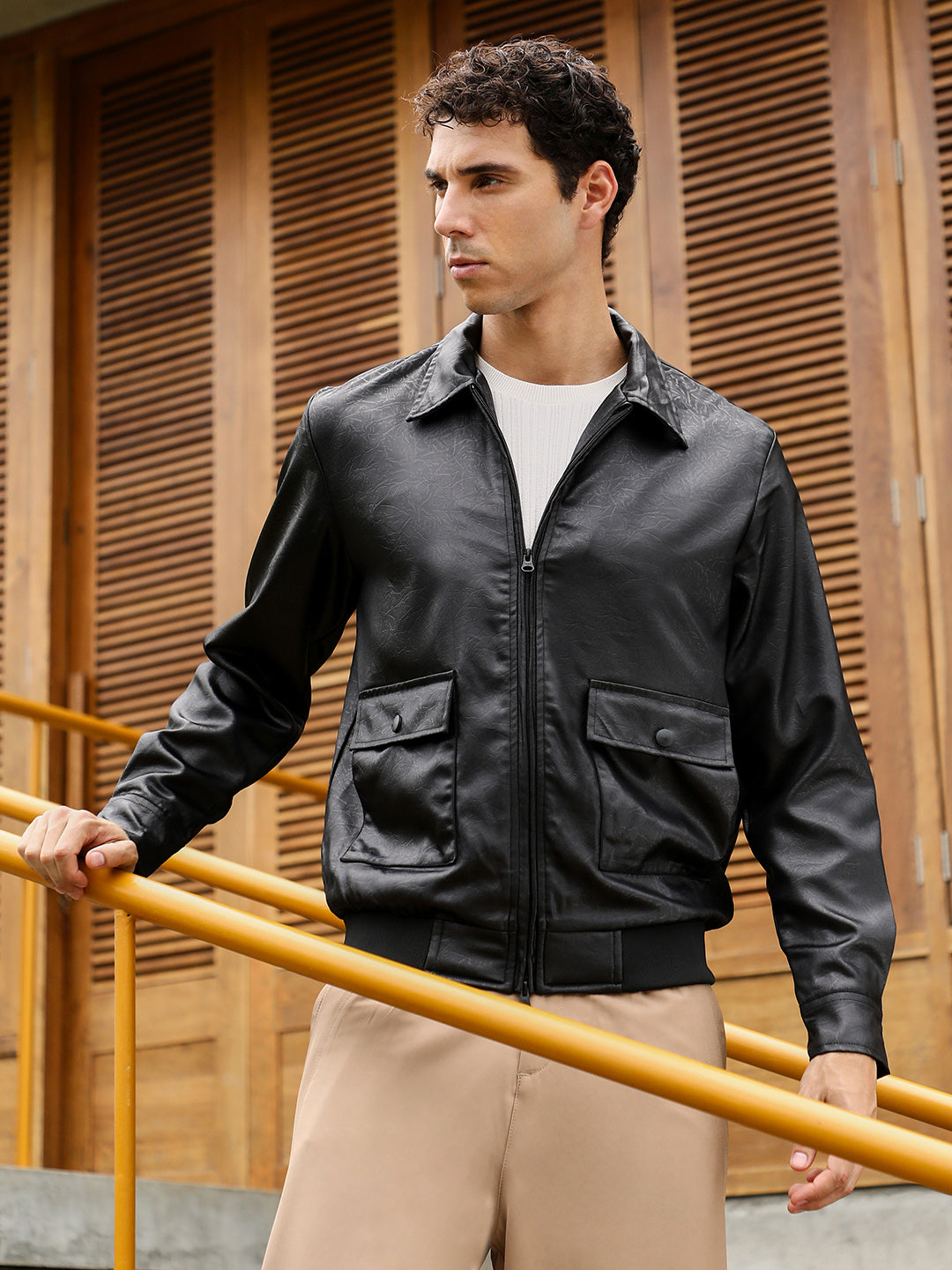 Zip-Front Embossed Jacket