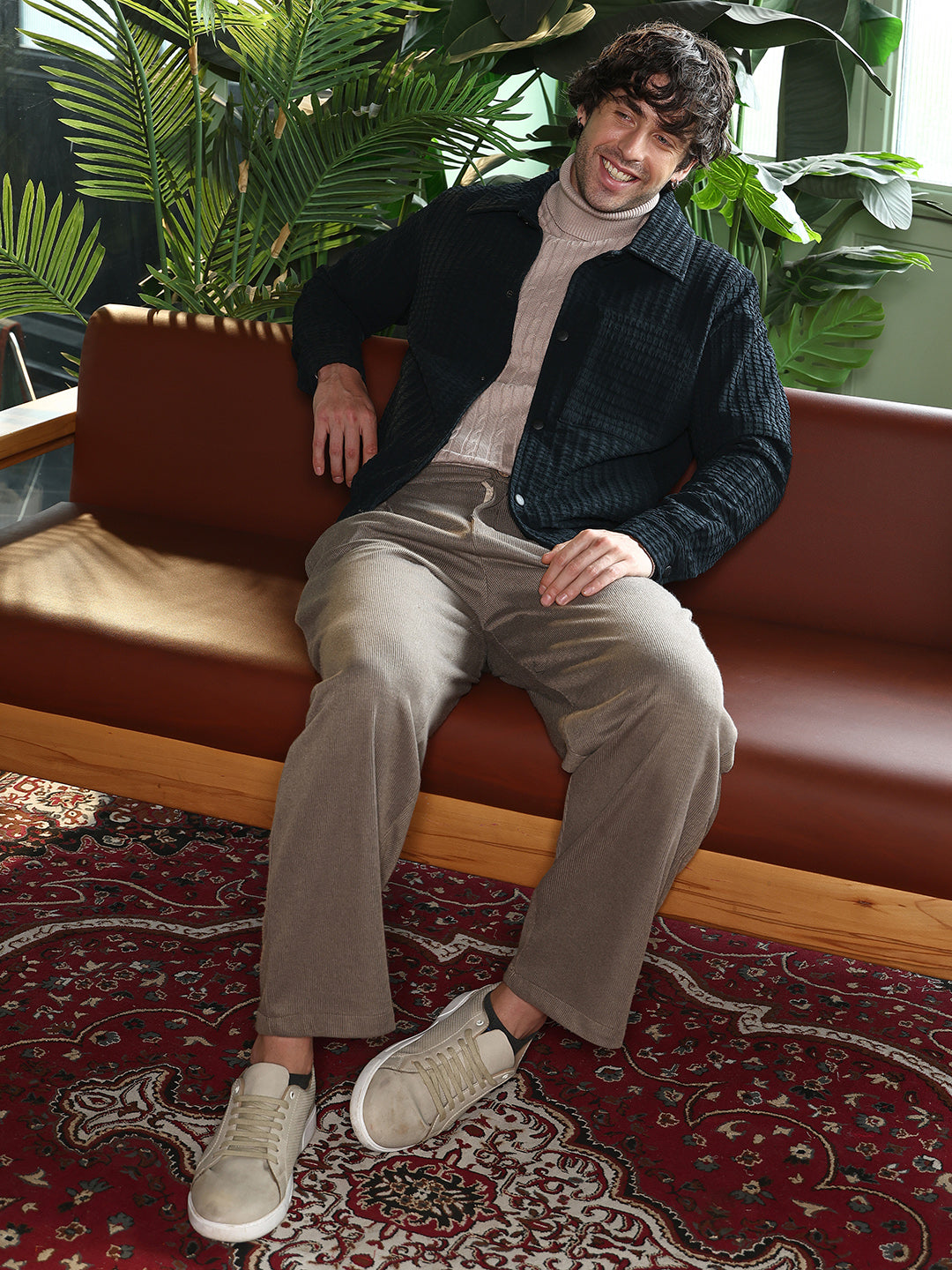 Houndstooth-Tactile Utility Bomber Jacket