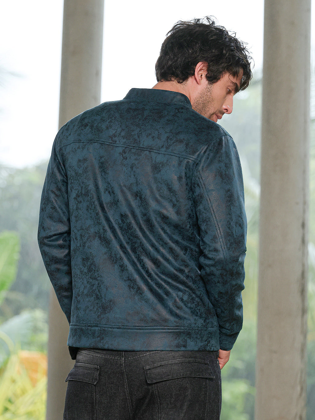 Embossed-Suede Rider Jacket