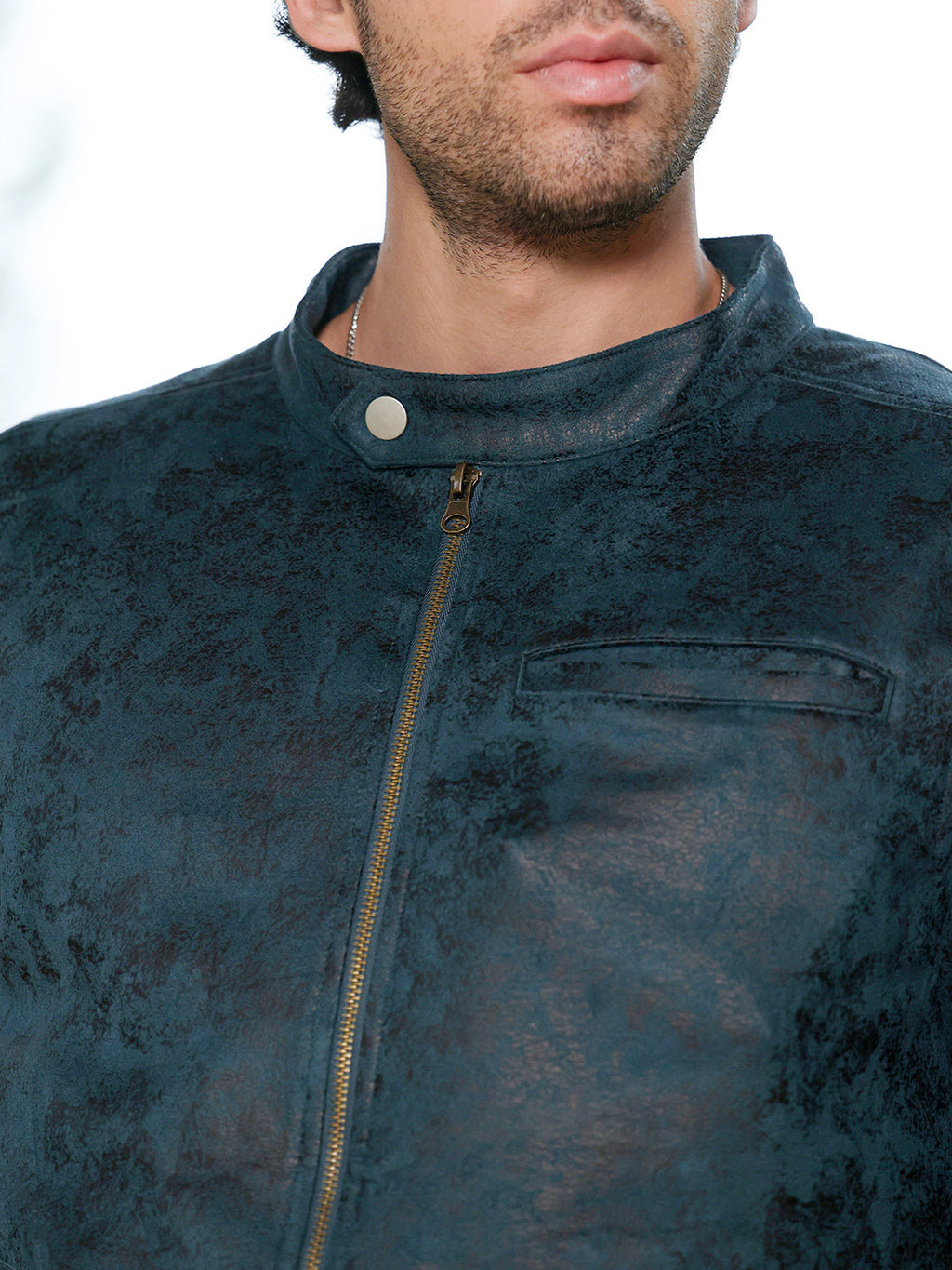 Embossed-Suede Rider Jacket