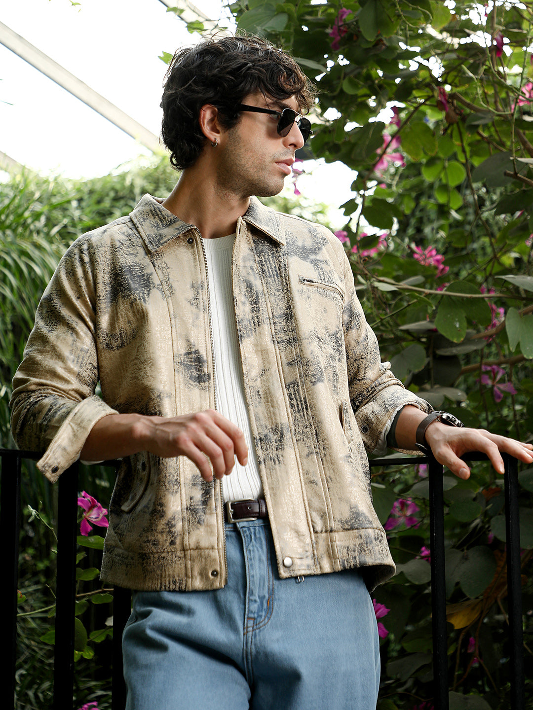 Reptilia-Jacquard Bomber Jacket