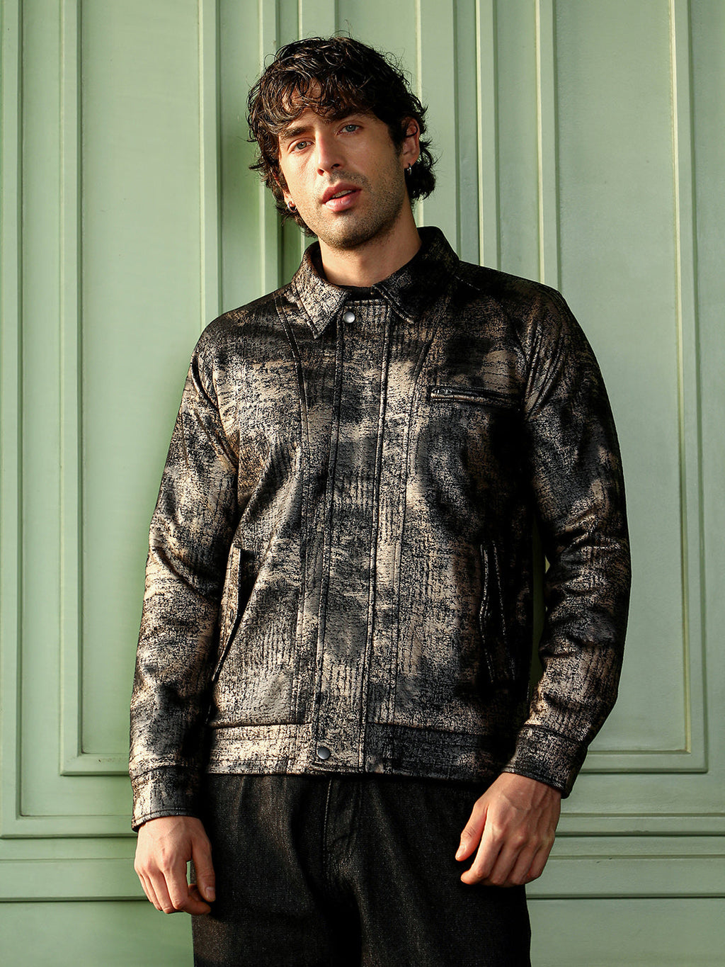 Reptilia-Jacquard Bomber Jacket