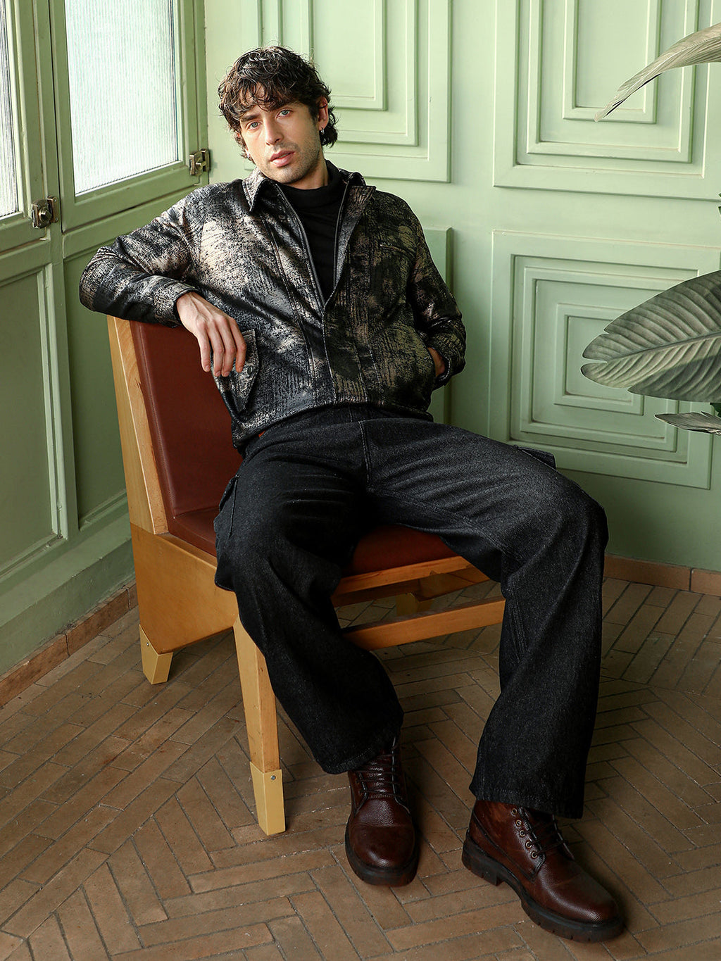 Reptilia-Jacquard Bomber Jacket