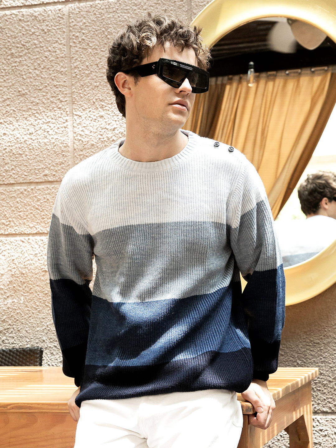 Contrast Panel Sweater