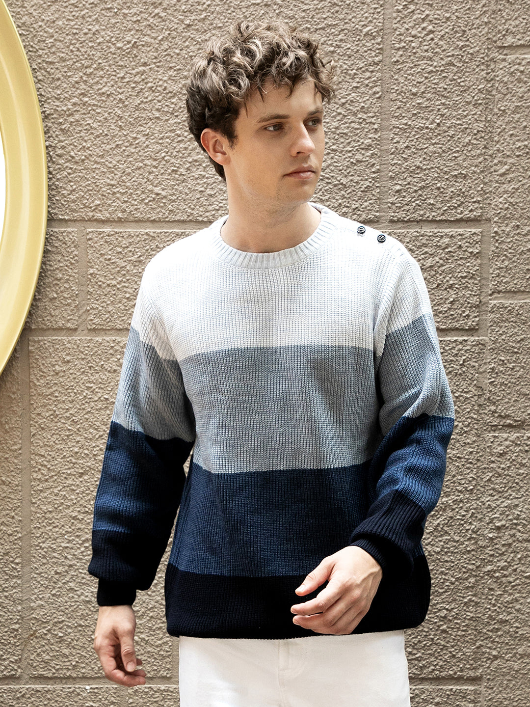 Contrast Panel Sweater