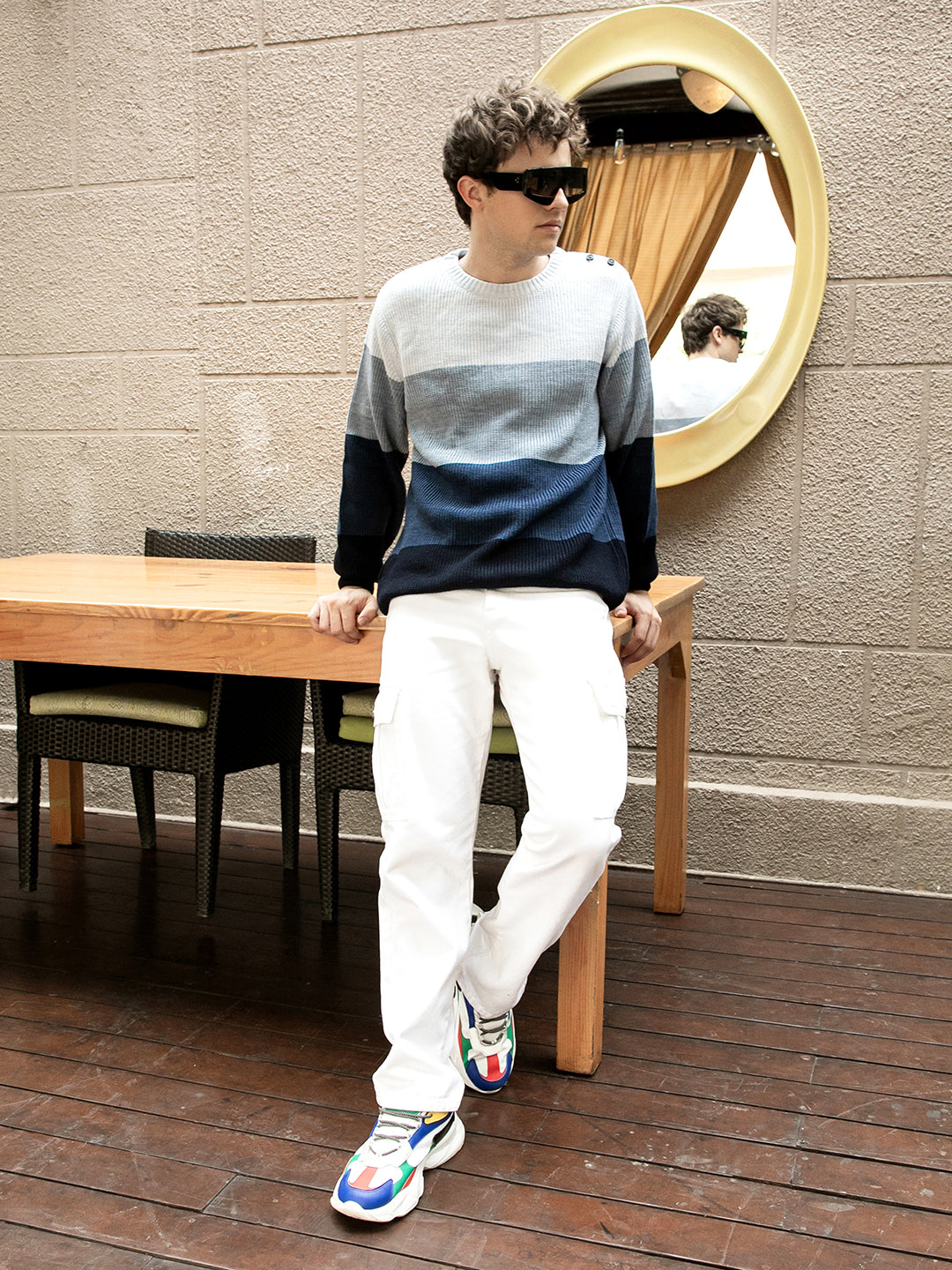 Contrast Panel Sweater