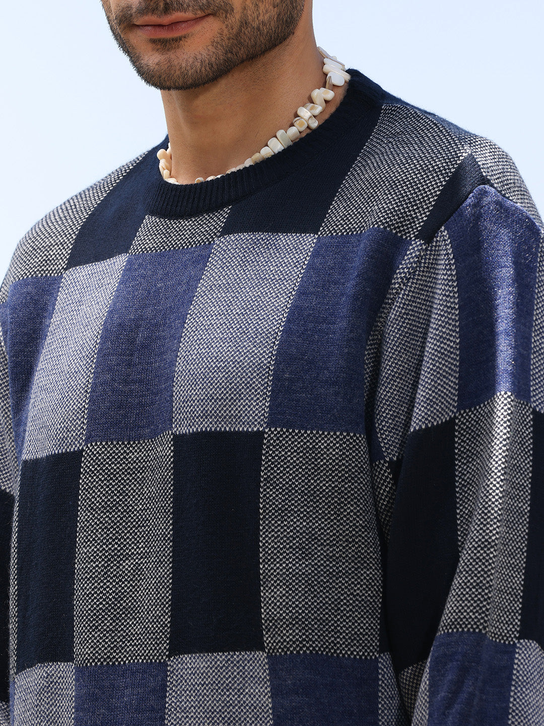 Block Check Pullover Sweater