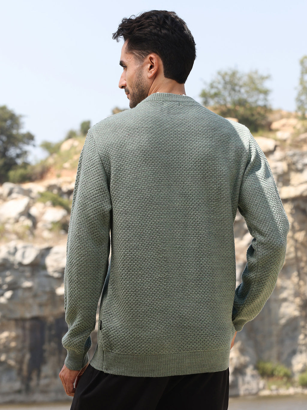 Textured Knit Pullover Sweater