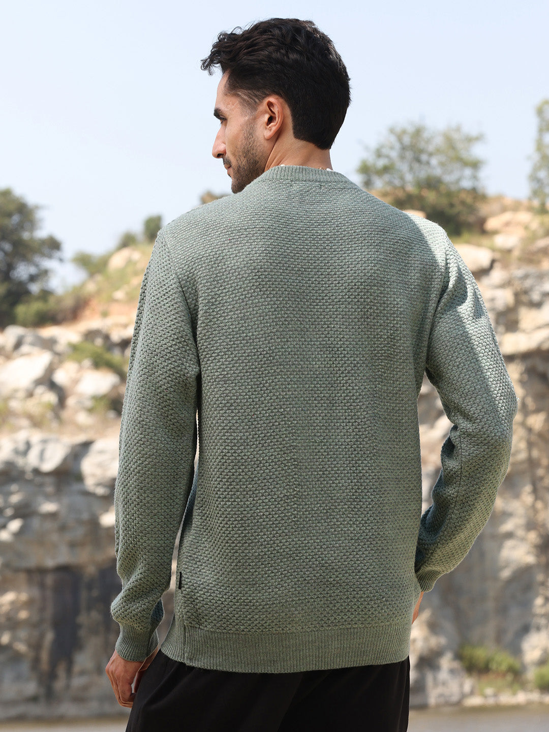 Textured Knit Pullover Sweater