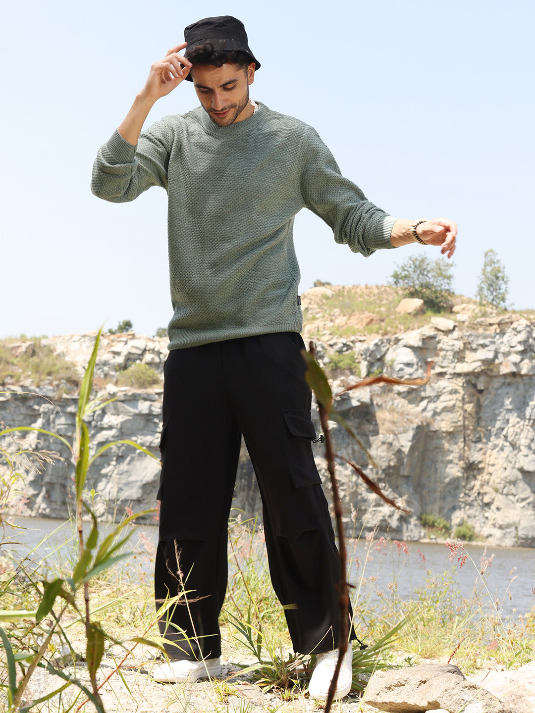 Textured Knit Pullover Sweater