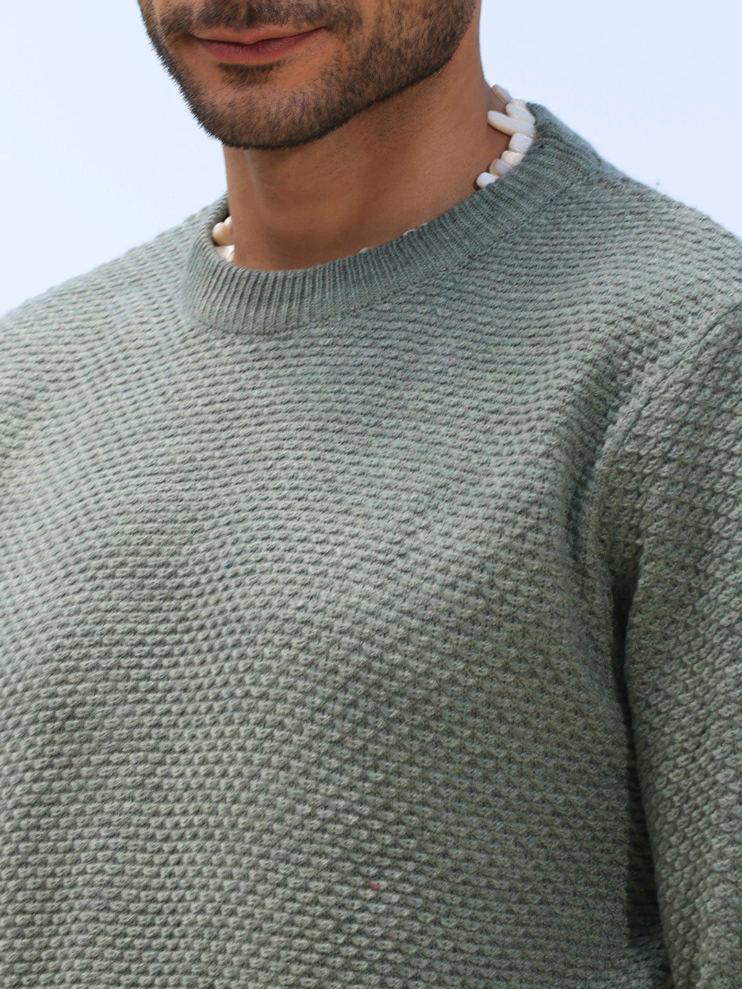 Textured Knit Pullover Sweater