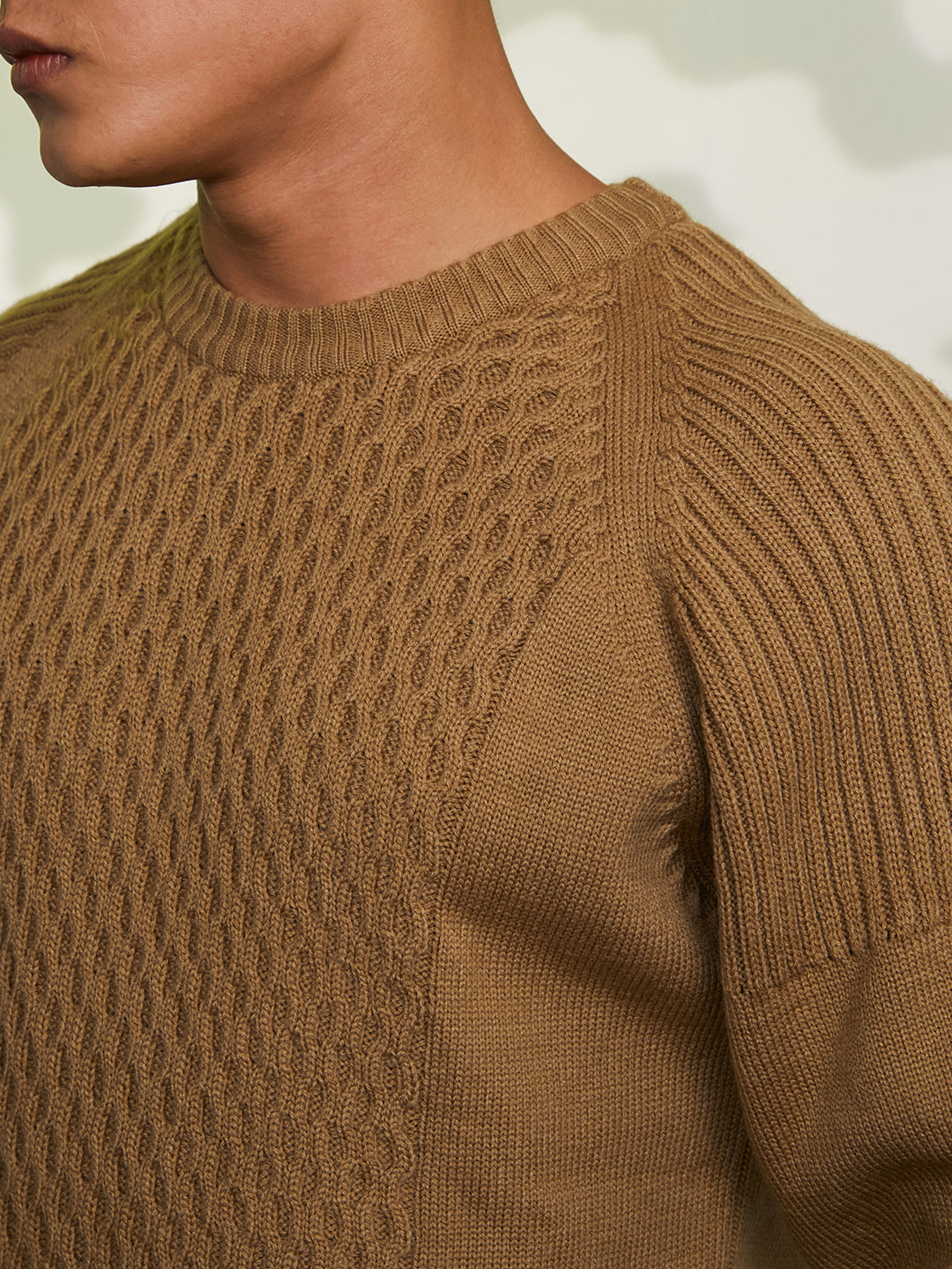 Mesh-Knit Pullover Sweater