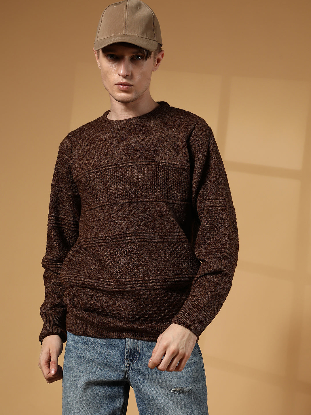 Textured-Knit Pullover Sweater