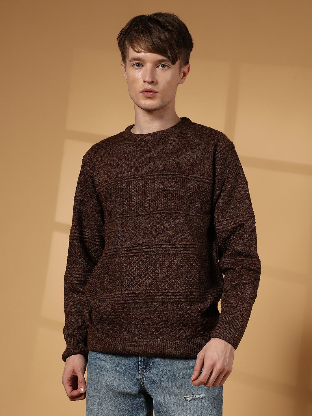 Textured-Knit Pullover Sweater