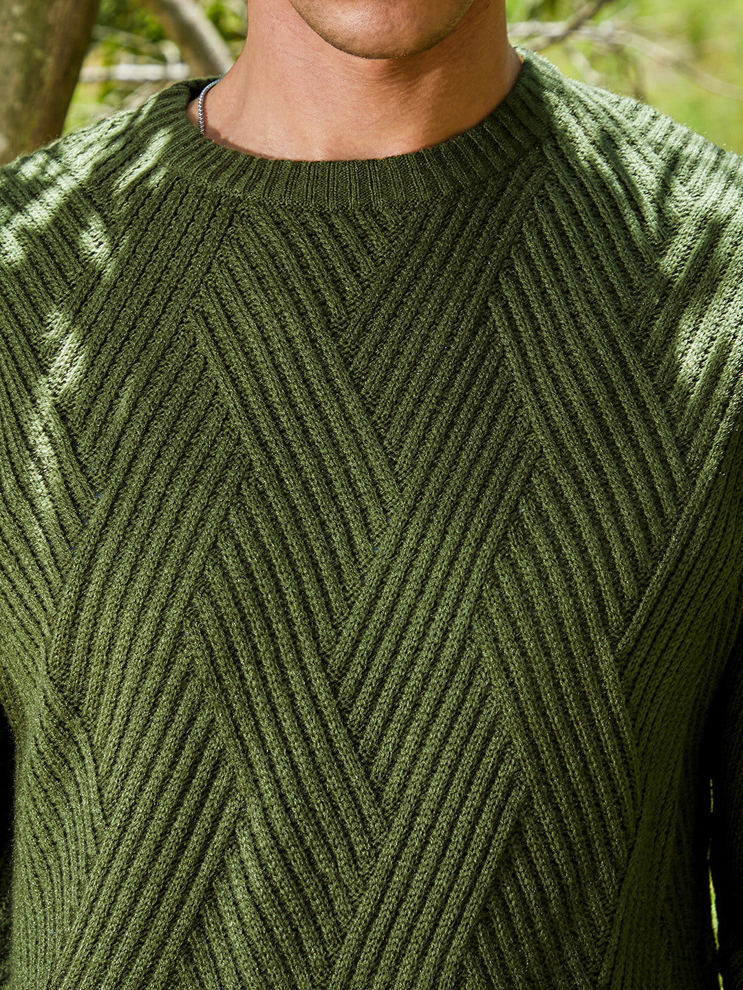 Basket-Knit Pullover Sweater