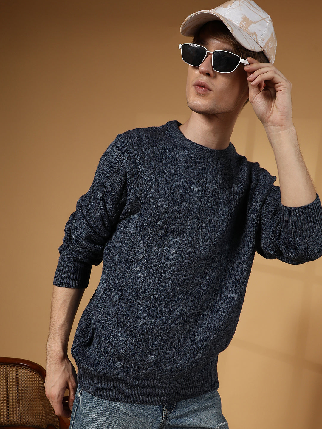 Twist-Knit Pullover Sweater XL