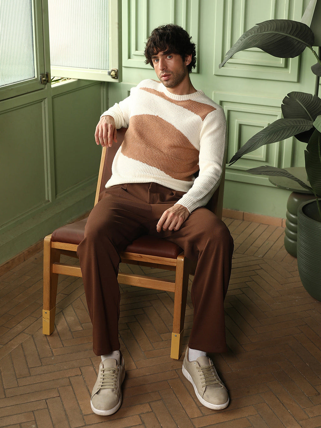 Blob-Jacquard Pullover Sweater