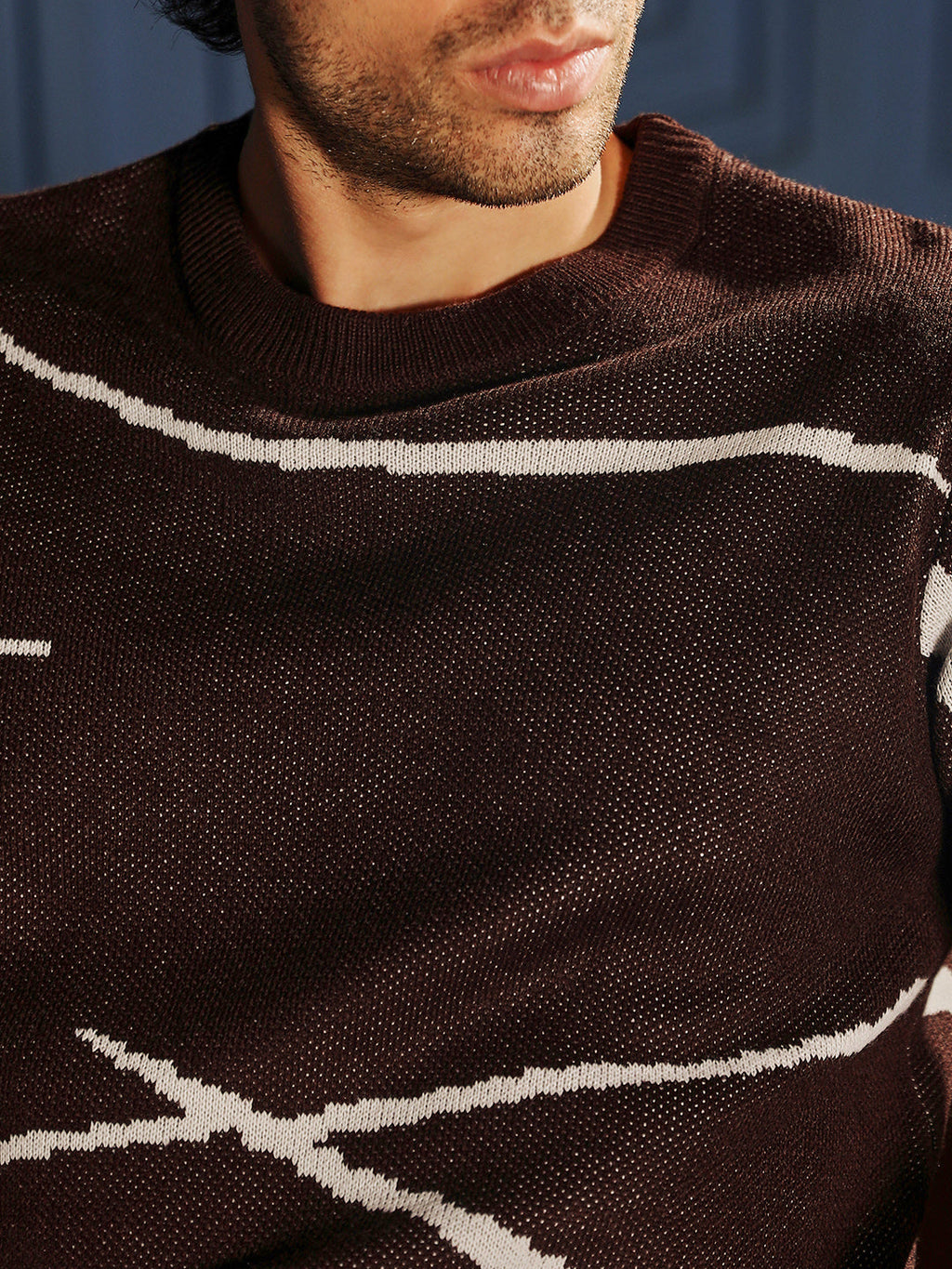 Mono-Abstract Pullover Sweater