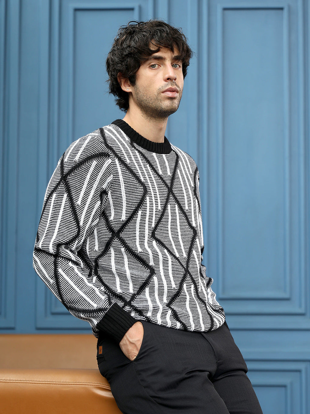 Tenoch-Jacquard Pullover Sweater