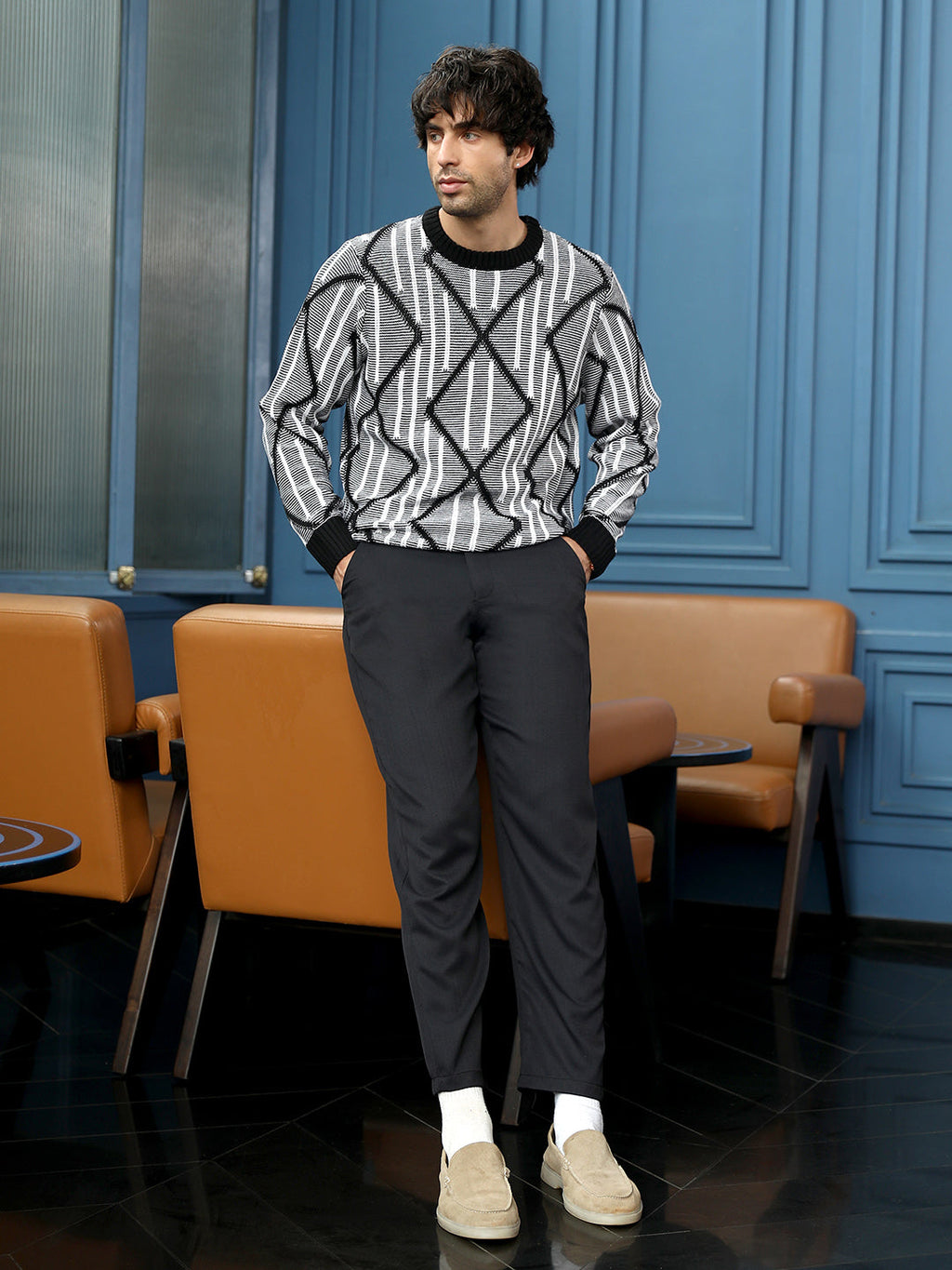 Tenoch-Jacquard Pullover Sweater