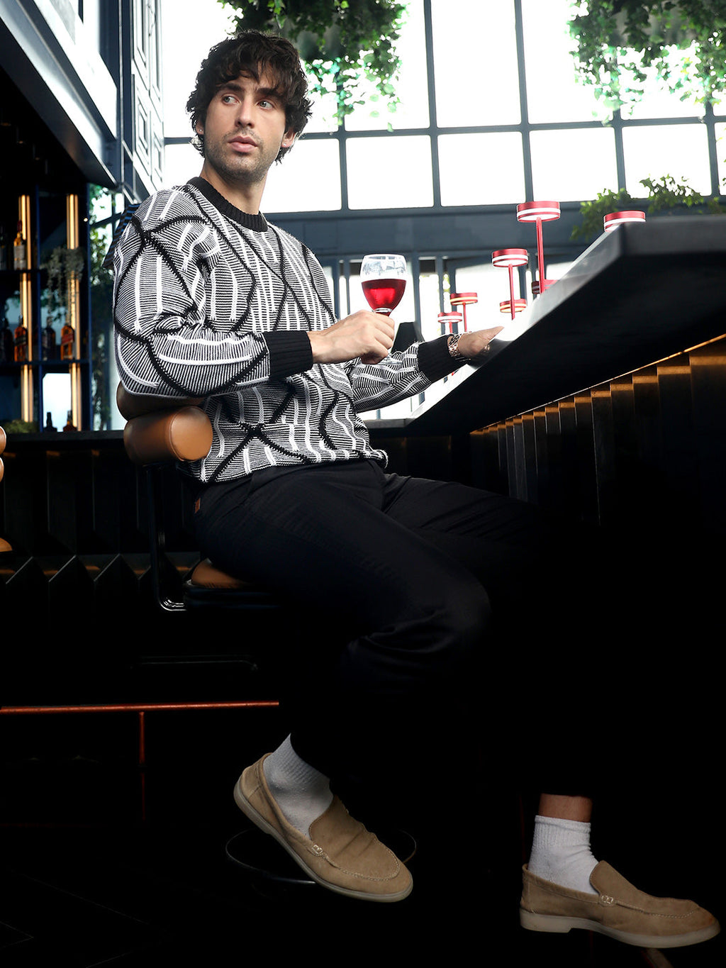 Tenoch-Jacquard Pullover Sweater