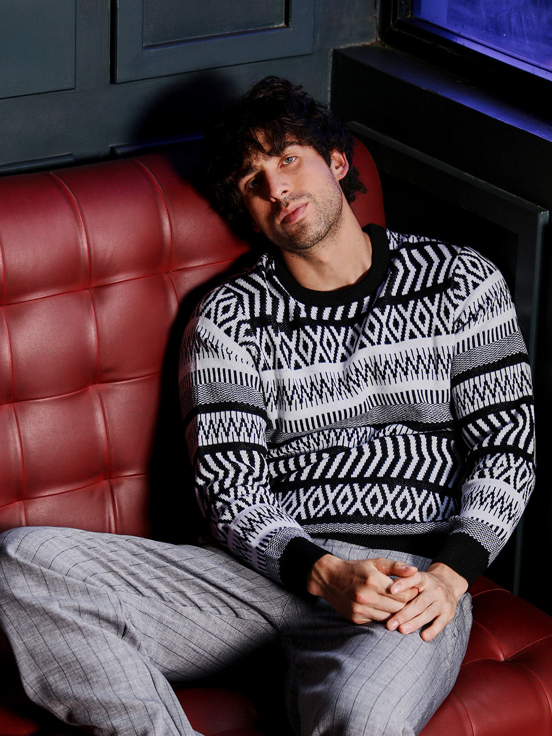 Scandi-Jacquard Pullover Sweater