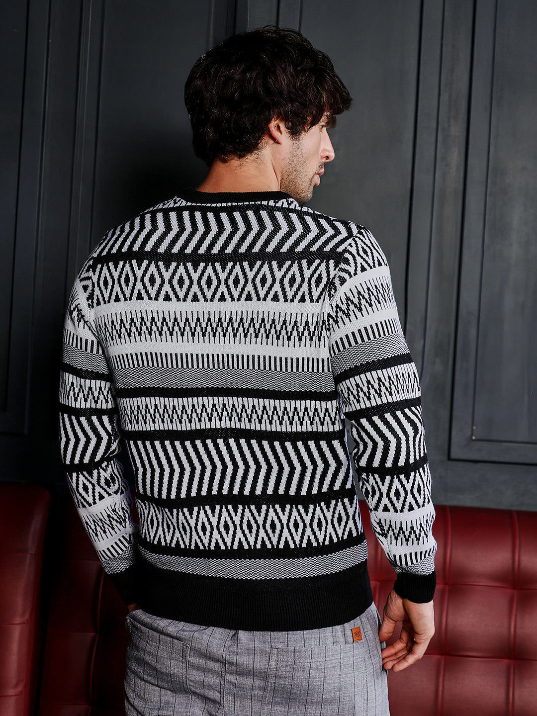 Scandi-Jacquard Pullover Sweater